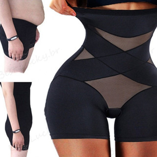 Modelador Abdominal Preto Cintura Alta Invisível Calça De Treinador De Quadril Slim