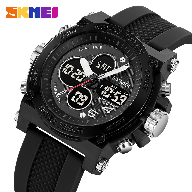 Skmei Men Watch Relógio Original À Prova D'água Estilo Militar Black Gold Digital Fashion Sports - Watches
