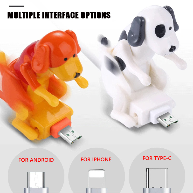 Cabo USB Funny Hump Dog Carregador Rápido De Carregamento Portátil Stray Prank Toy Cute Data