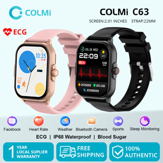 COLMI C63 ECG Smartwatch Relógio Inteligente De Açúcar No Sangue IP68 Glicose À Prova D