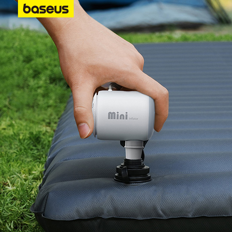 Bomba De Ar Portátil Baseus Mini Inflar & Deflacionar Com Luz Para Colchão De Anel De Natação Flutuadores Piscina em Oferta na Shopee