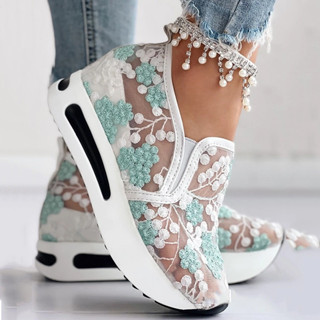 Tênis De Moda Feminino Para Caminhada Sapatos Esportivos Chunky Plataforma Altura Aumentando Os Mocassins Respiráveis Treinadores Elásticos Lady