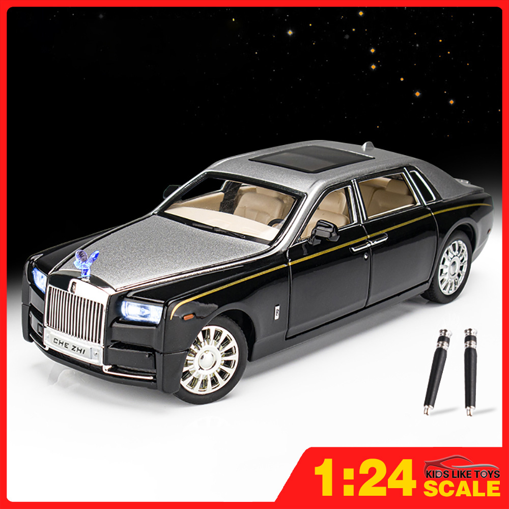 KLT 1 : 24 Rolls Royce Phantom Alloy car Modelo De Carro De Liga Leve E Efeito Sonoro toys for Boys baby Presente De Aniversário Brinquedos Coleção De Modelos De
