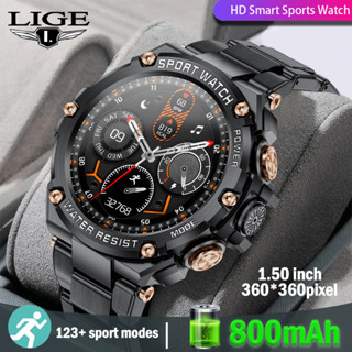 LIGE chamada monitor de freqüência cardíaca relógio inteligente masculino 1.5 polegada 360*360hd tela grande 800mah bateria à prova dwaterproof água esporte smartwatch