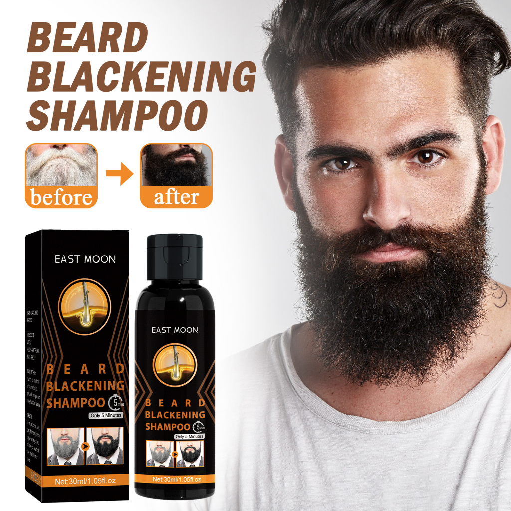 30ml Shampoo Barba Masculina Blackening Bigode Coloração Rápida Tintura De Cabelo Preto