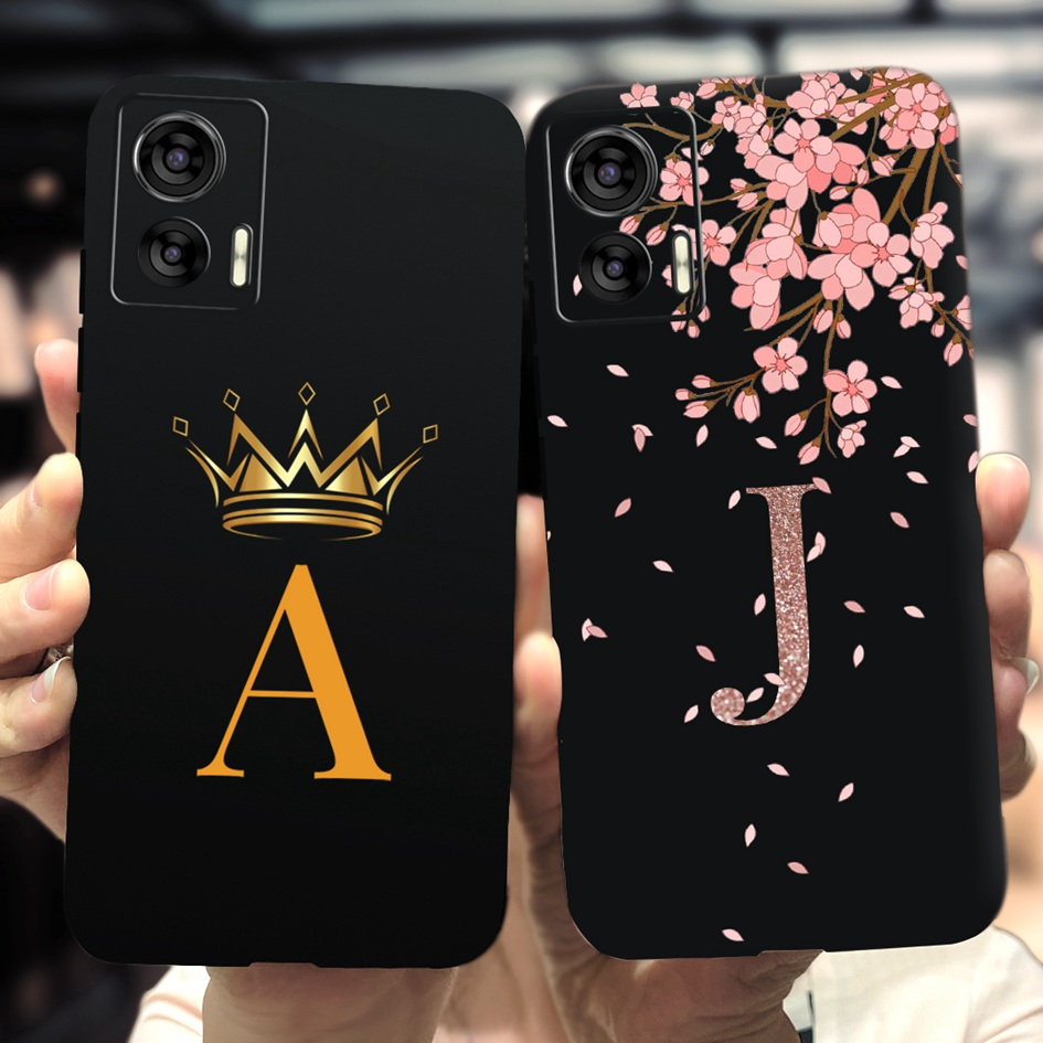Para Motorola Edge 30 Neo Casing Moda Cartas De Crown Flower Capa De Silicone Macia Moto Lite Case