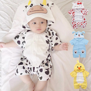 Roupa De Algodão Para Recém-Nascidos Baby Girl Manga Curta Romper Fino Verão Boy Clothes Costume 0-12M