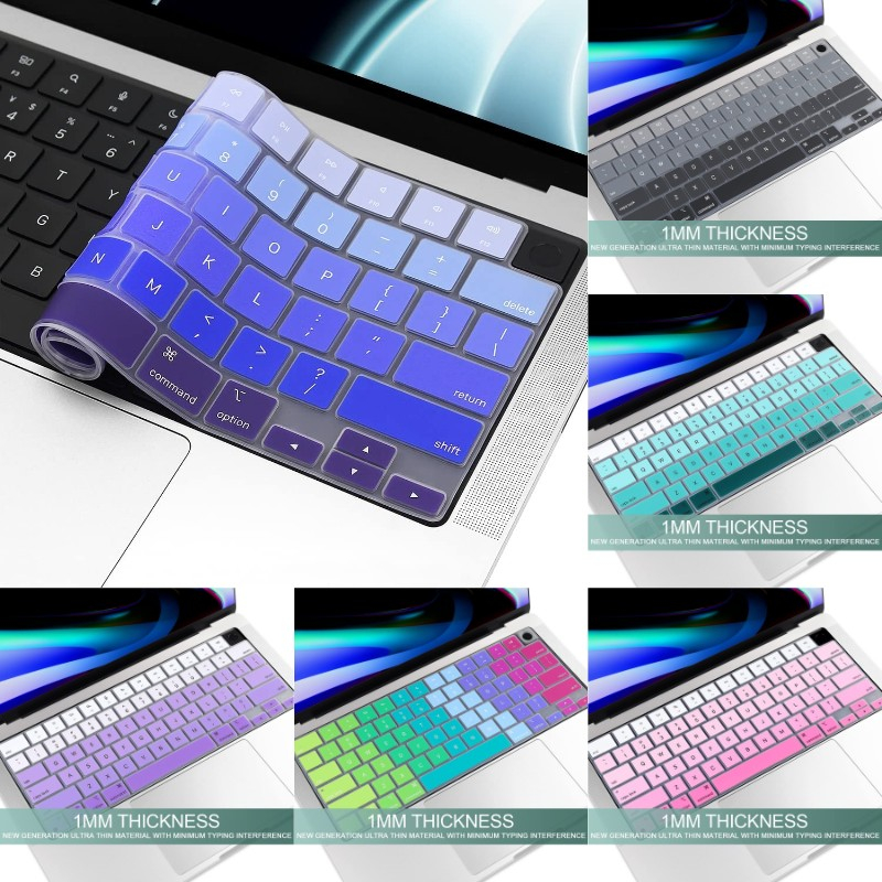 Capa De Teclado Ultrathin Rainbow Para Macbook Air 13,6 M2 A2681 Touch ID 2023 2021 Pro14 16 Max A2442 2779 A2485 A2780 Película/Pro 13 " A1932 A2337 A2338 A1706 A1989