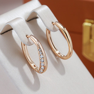Brincos Em Zircônio Branco Com Banho De Ouro Para Jóias Clássicas Femininas Acessórios Simples