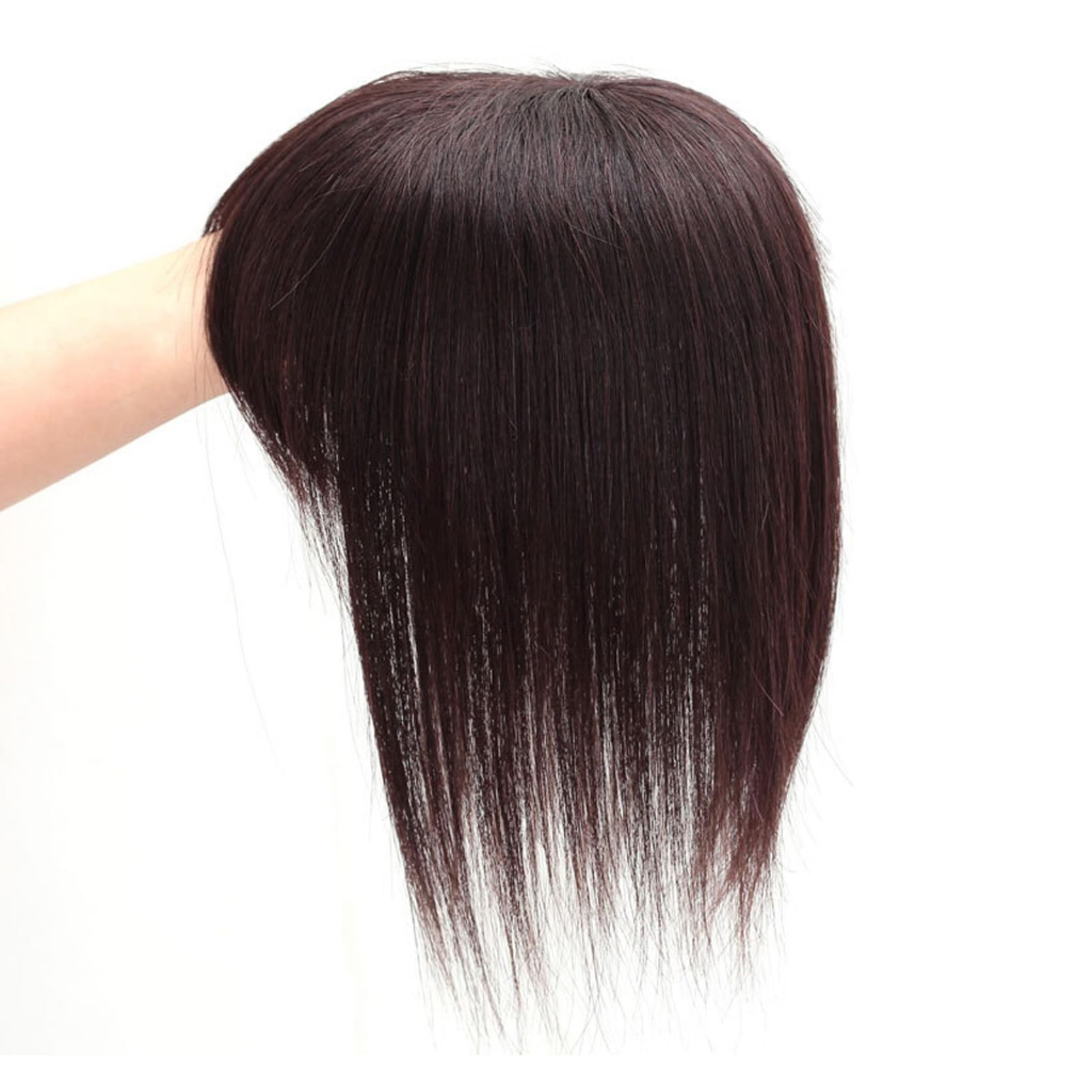 30cm Extensões De Cabelo Humano Com Bangs 100 % Peças Real Para Mulheres Topo Desbaste