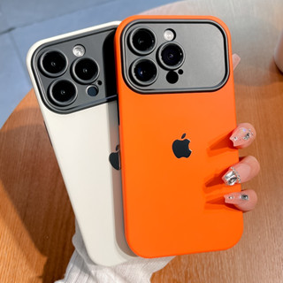 Grande janela de silicone líquido para iPhone 14 Pro Max 13 11 Pro Max 14 Plus capa traseira à prova de choque caso de telefone
