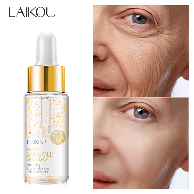 24k Soro De Essência Extrato De Caracol Ouro Antienvelhecimento Firmeza Remove Rugas Pele De Reparo 17ml