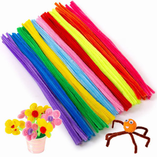 100 Haste de chenille 6mm em 10 cores limpador de cachimbo colorido