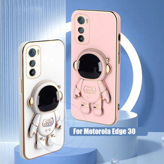 Caixa De Silicone Para Telefone Motorola Edge 30 20/Moto E13 G53 G73 G13 G23 G42 G32 G60 G60s Com Suporte Estereoscópico Dobrável Astronauta