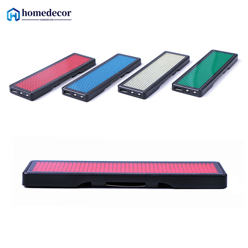 HOMEDECOR Mini LED Digital Programável Recarregável Sinal De Tag De Mensagem De Rolagem