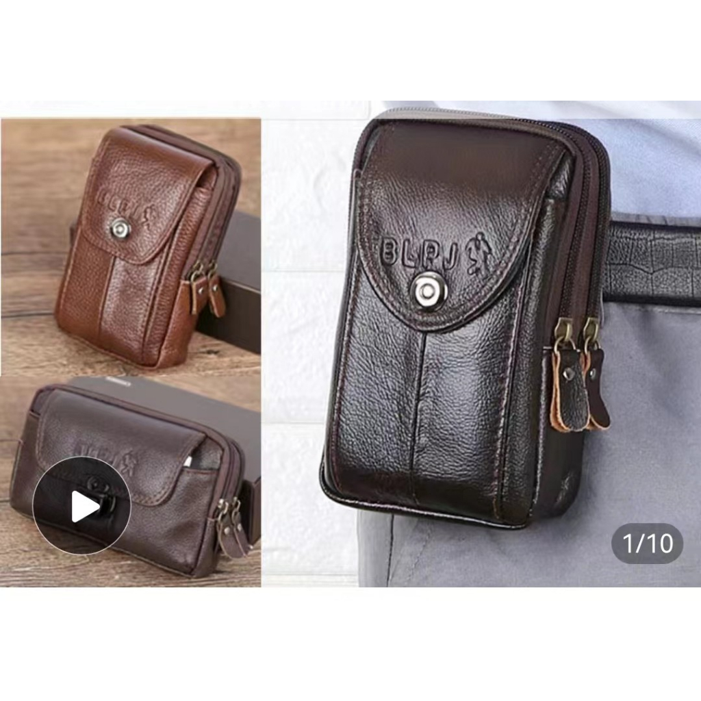 Bolsa De Couro Vaca De 5,5 Polegadas Para Celular Genuína Homem Cross/Vertical Seção Uma Carteira De Cinto