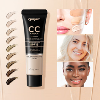 QUIYUM CC Cream Creme De Cobertura Completa Maquiagem Natural Fps 15 Proteção UV De Longa Duração 30g