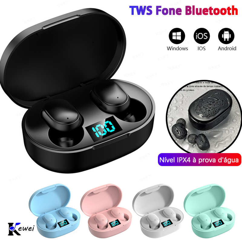 Fone De Ouvido Sem Fio Originais Xiaomi E6S TWS Airdots Com Microfone Fone Bluetooth Sem Fio HIFI Estéreo Com Visor De Energia LED Para iPhone Xiaomi Samsung Android
