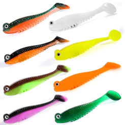 Sougayilang 10 Pcs 4cm Simulação Isca de pesca de minhoca vermelha