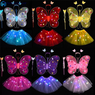 HOMEDECOR Adereços De Roupas LED Para Crianças De 2-8 Anos De Idade Vestindo Asas De Borboleta Anjo Luminoso Do Dia Dos Namorados