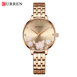 CURREN Women Watch Original Autêntico Top Brand Aço Inoxidável Moda Luxo Empresarial Quartzo Analógico À Prova D'água 9068 XS