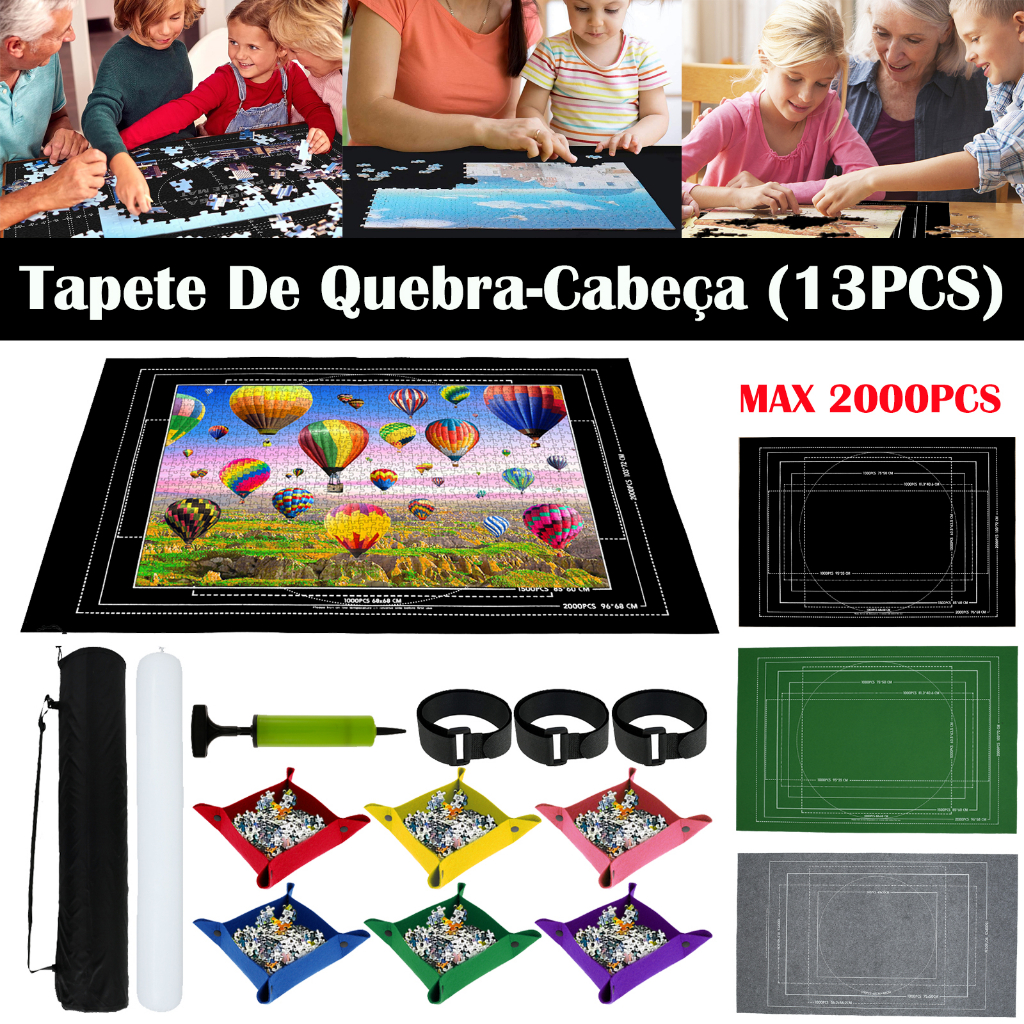 Porta Puzzle Até 2000 Peças Tapete De Quebra-Cabeça Mantenha Limpo E Organizado Roll Up Puzzle Pad Com Fundo Antiderrapante Linha Auxiliar Para SHOPSKC5300 Ao Ar Livre