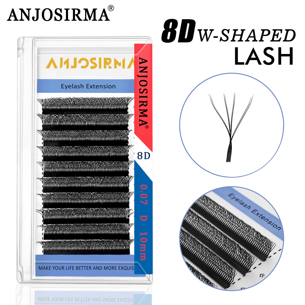 ANJOSIRMA 8d Extensão De Pestanas Em Forma De W Com Duas Pontas 4d Pré-Fabricadas Leque Produto De Maquiagem