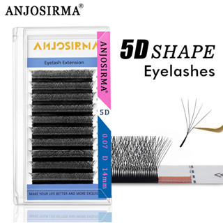 ANJOSIRMA Cílios 5D Extensão Em Forma De W Com Flor Automática C/D Volume Fake Curls Individual