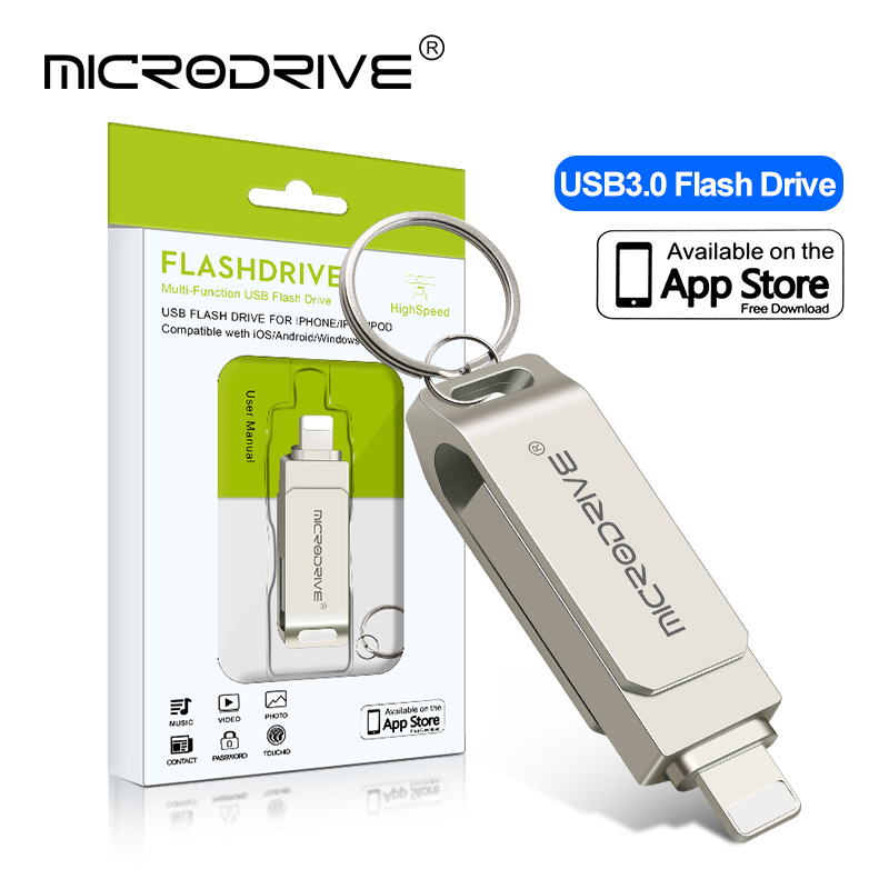 Unidade Flash USB3.0 32GB 64GB 128GB 256GB Para iPhone ipad/Lightning IOS Usb Stick Pendrive Memória