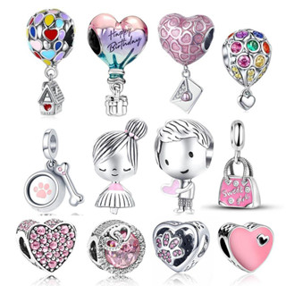 LI Novo Batom De Prata 925 Encanta Balão De Avião Pingente Para Pulseira Acessórios