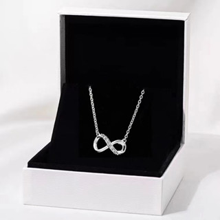 Pandach Genuíno Colar s925 Sterling Silver Eternal Symbol Necklace Jóias requintadas Presente de bricolage