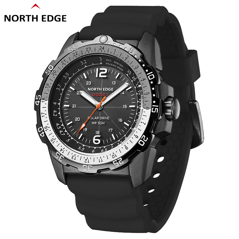 NORTH EDGE EVOQUE2 Relógio Masculino Original Com Caixa De Metal Ponteiro Luminoso Movido A Energia Solar Exploração Ao