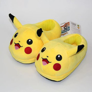 28cm Anime Pokemon Pikachu Slippers Plush Cartoon Pocket Monster Cosplay Sapatos De Roupa Homem Mulher Interior Casa Inverno Algodão Quente Presentes