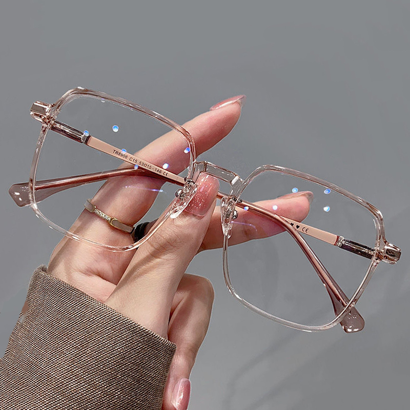 Óculos Ultra Leves De Miopia Para Mulheres , Estilo Campus Puro , Moldura Estudantes Grandes , Planos Anti-Luz Azul , Molduras , Atacado em Oferta na Shopee