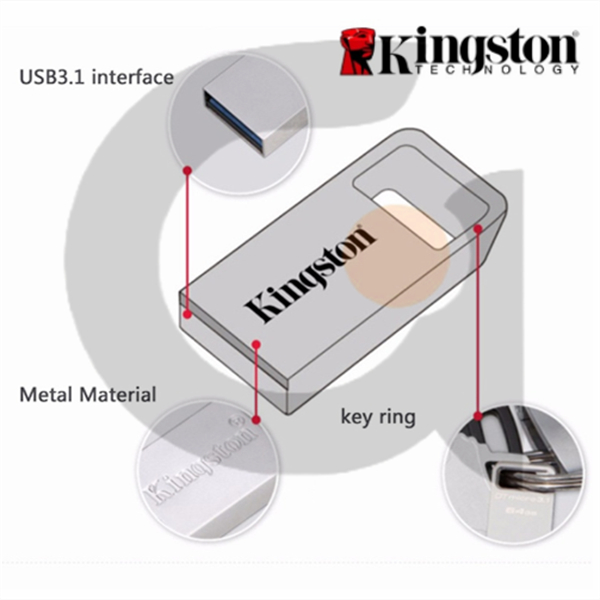 Unidade Flash De Alta Velocidade Kingston USB 3.1 De Metal 1GB 2GB 4GB 8GB 16GB 32GB 64GB 128GB 2TB Pen Drive Stick