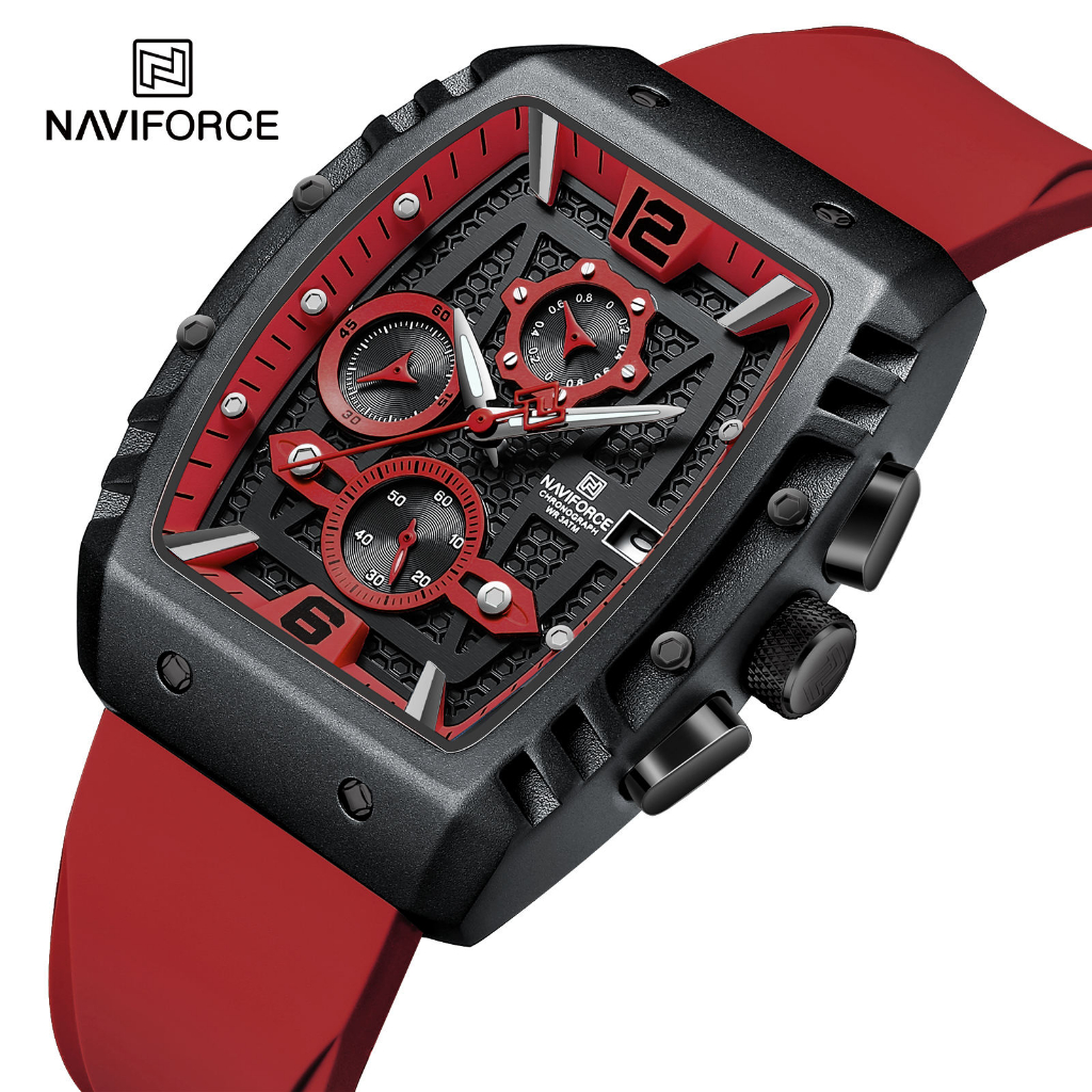 NAVIFORCE 8025 Relógio De Pulso Masculino Esportivo De Moda Cronógrafo Multifuncional Analógico De Data Para Homens Luminoso À Prova D'água - Watches