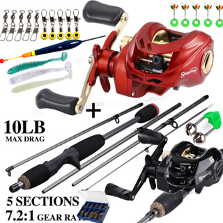 Vara De Pesca Com Carretel Linha Sem Lure Full Set Sougayilang 1.8M 18 + 1 bb 7.2 : 1 High Speed Max Drag 10KG em Oferta na Shopee