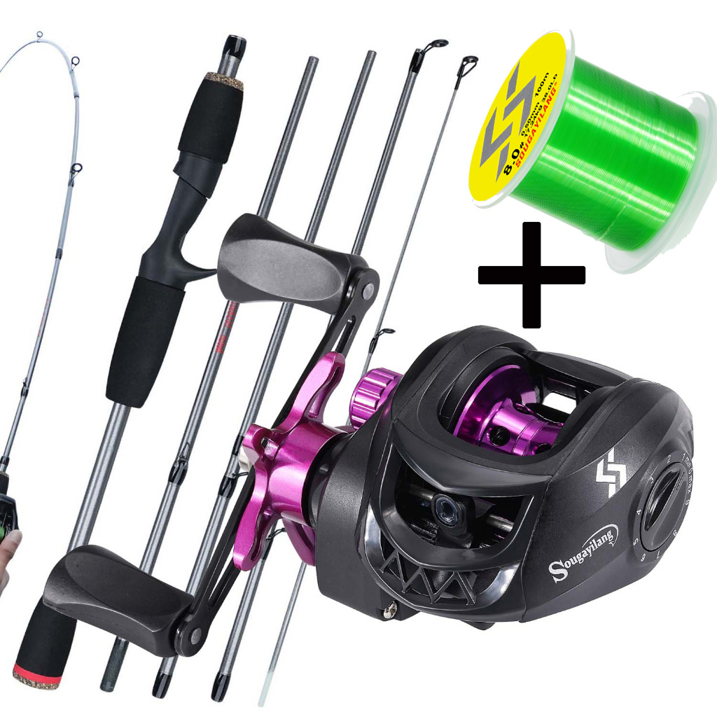 Sougayilang 1.8M Combos 7.2 : 1 Relação Engrenagem Max Drag 17lb em Oferta na Shopee