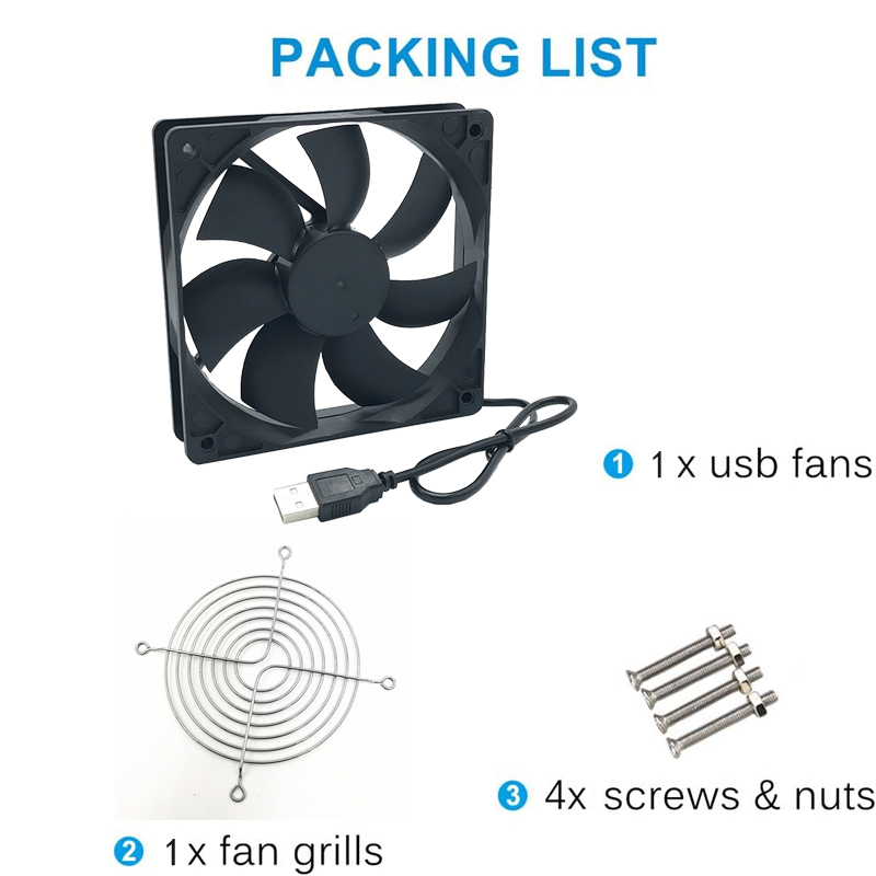 120x120x25mm 80x80x25mm 5V USB Power Cooling Caso Ventilador Para Receptor DVR Xbox TV Box Router