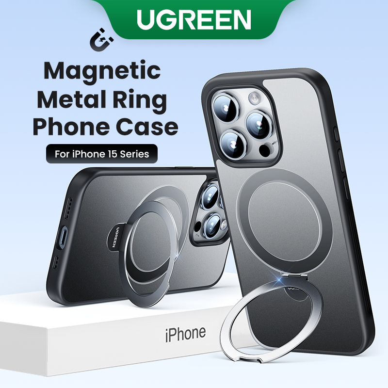 Estojo Para Telefone Com Suporte De Anel Magnético UGREEN Pontapé Ajustável Multiangular iPhone 15 15 Pro 15 Plus em Oferta na Shopee
