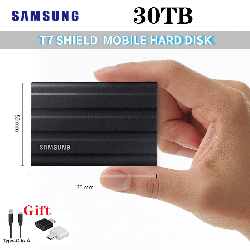 Samsung SSD 1TB 2TB disco rígido externo 4TB 8TB T7 Portátil disco rígido 16TB 30TB Disco Rígido Externo De Alta Velocidade De Estado Sólido Compatível Com Mesa De Laptop