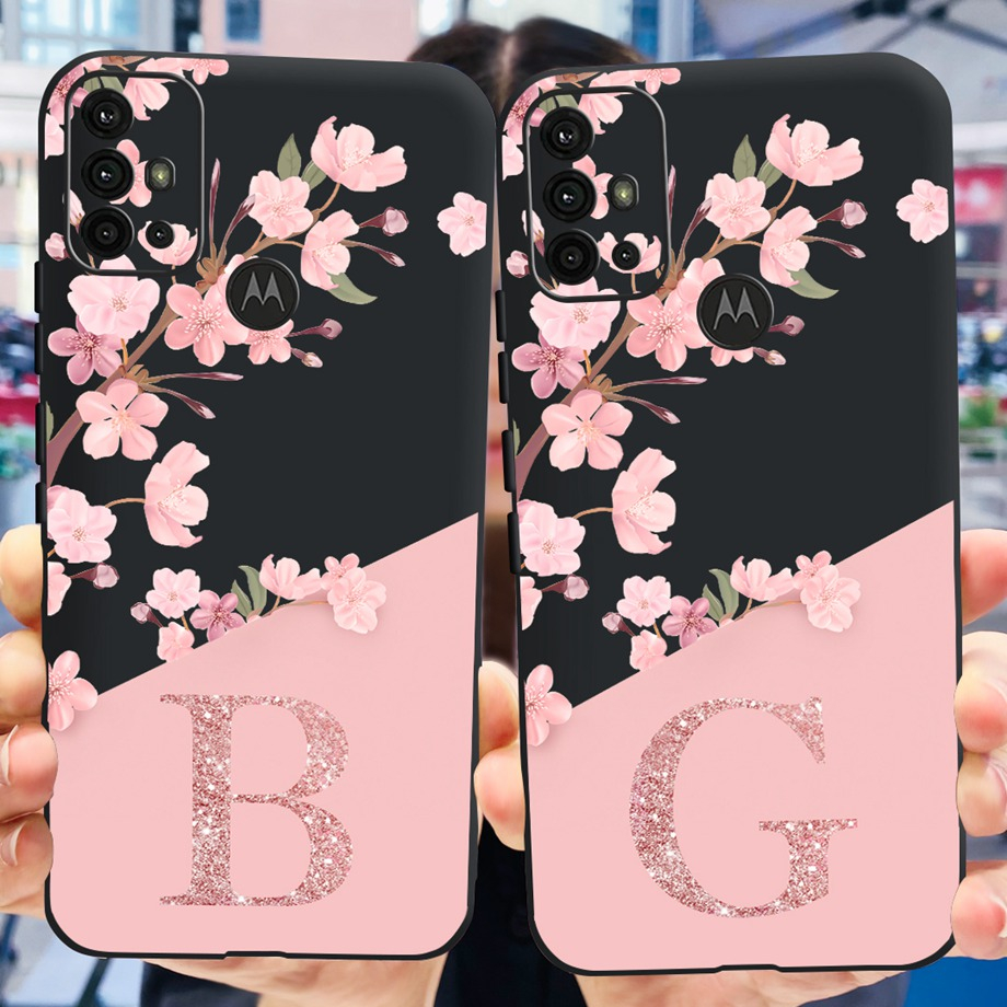 Para Motorola Moto G10 G20 G20 G30 Capa Carcaça Flor Cor-De-Rosa Carta Pintada 2023 Novas Capas De design MotoG20 G 30 G10 Shells