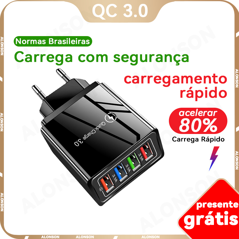 Adaptador QC 3.0 Para Carregador Sem Fio De Carga Rápida BR