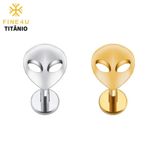 FINE4U Alienígena Piercing De Orelha Titânio Halloween presente Para Tragus Cartilagem Helix Conch presente namorado e namorada