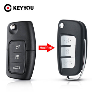 Capa Para Chave Dobrável Remota Ford Fiesta Focus 2 Ecosport Kuga Escape C Max Ka 3 Botões Flip Key Fob HU101/FO21