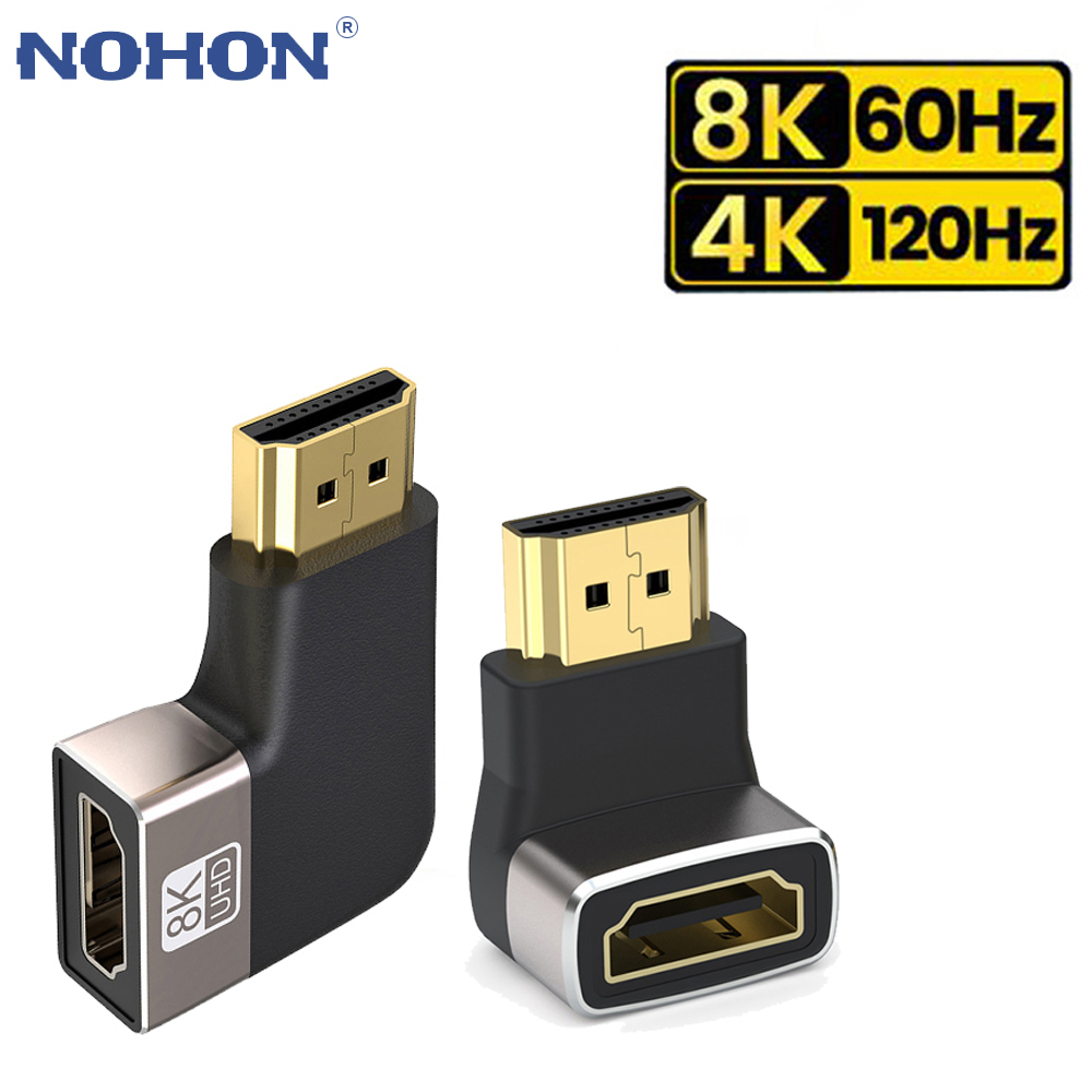 HDMI 2.1 Adaptador De Cabo Conector Para PS4 PS5 Xiaomi mi TV Portátil 90 270 Graus De Ângulo Reto Em Forma De U Conversor De Cotovelo Extensor 8K 60Hz 4K 120Hz