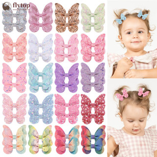 FLYTOP 2pcs/set Shinny Bowknot Hairpin Clipes De Cabelo Coloridos Doce Moda Acessórios Fofo
