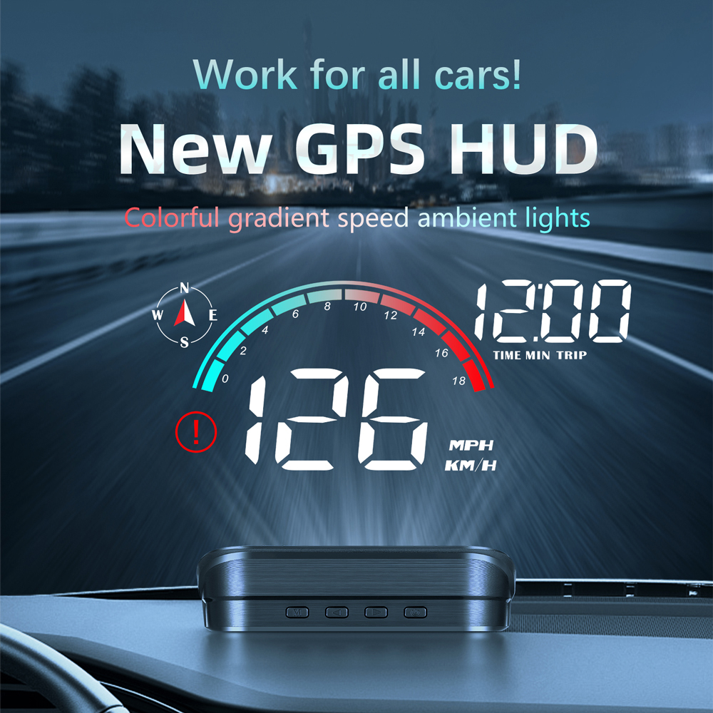 M22 Cabeça Do Carro Para Cima Mostrador De Velocidade RPM MPH HUD GPS Velocímetro Projetor De Tela Com Alarme De Excesso Odômetro Todos Os Carros