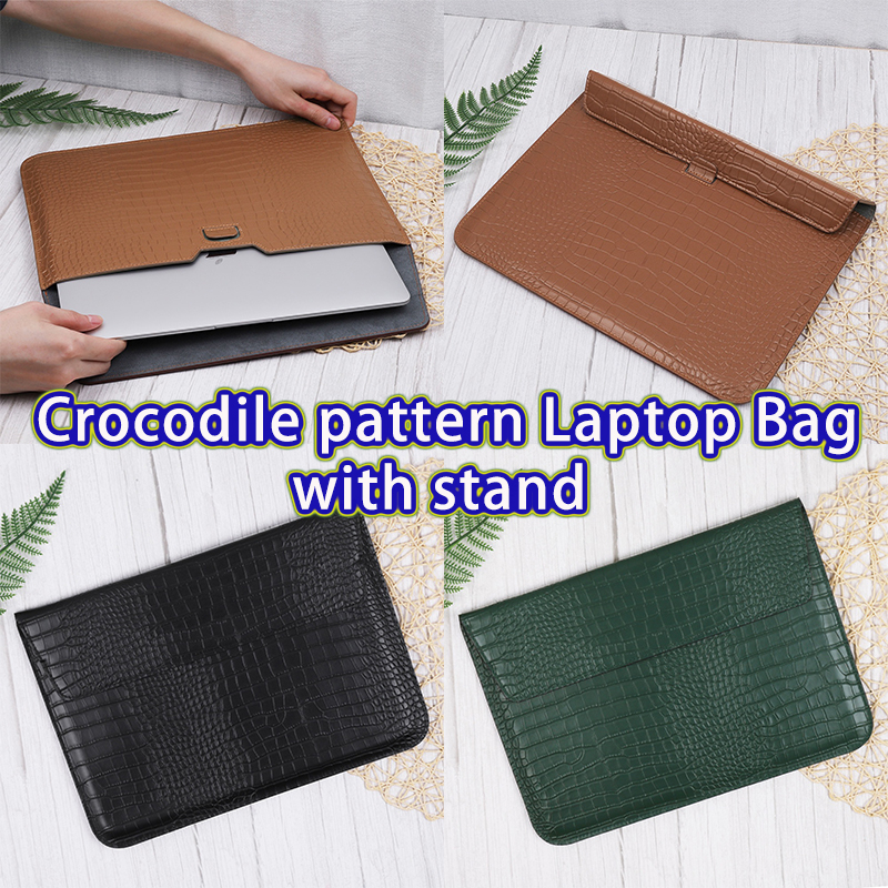 Bolsa para Laptop Bolsa para manga de couro artificial macio à prova d'água Bolsa de mão para Macbook air pro 11 12 13 14 15 16 polegadas