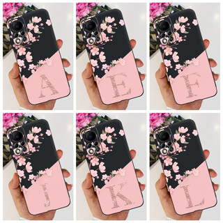 Infinix Hot 11S NFC/X6812 X6812B Estojo Linda Flor Carta Inicial Silione Soft Caixa De Telefone